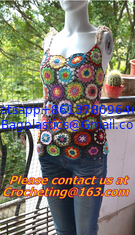 China crochet tops, feminino women hem tassel sexy tanks top crochet, knit vest, Hand crochet supplier