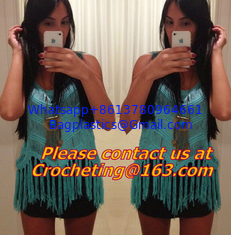 China Crochet tops, deep v neck halter top/spaghetti strap tank tops/lace colete croche/wh supplier