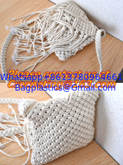 China Bag cotton rope handmade tassel knitted bag handmade women's handbag national trend classi supplier