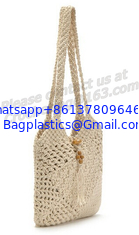 China cotton rope handmade tassel knitted bag handmade women's handbag national trend classic supplier