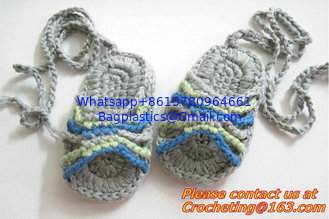 China Summer Crochet Baby Boys Girls Sandal Slipper First Walker Shoes Newborn Infant Striped supplier