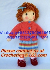 China Fashion &amp; Popular Hand Made Crochet Knitted Girl Doll, panda, toy, cotton yarn custom toys supplier