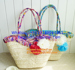 China New Arrival women knitting handbags fashion casual large shoulder bags ladies straw bag wo supplier