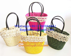 China Fashion Straw Beach Bag Summer Weave Woven Women Shoulder Bags Straw Handbags with Ribbons supplier