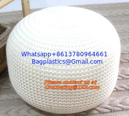 China hand made crochet floor pouffe crochet knit hassock crochet knit Ottoman Floor Cushion supplier