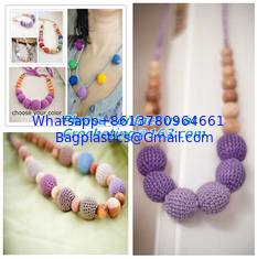 China Rainbow Crochet necklace, cotton Nursing necklace Fashion Accessory, crochet, handmade supplier