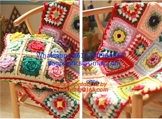China The good hand exclusive retro handmade crochet Mori stereo flower Retro Red Edge pillow supplier