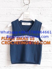 China Hot sale sleeveless, hand knit baby boys stylish sweaters, Fashion clothing kids knit vest pattern child sleeveless swea supplier