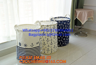 China Organize Storage Natural Canvas Clothes Basket, Cute Round Canvas Bathroom Clothes Storage Basket Hamper Tote Bag/ Stora supplier