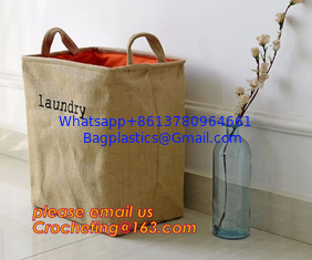 China Wholesale Foldable waterproof jute dirty clothes basket/folding laundry basket for packing supplier