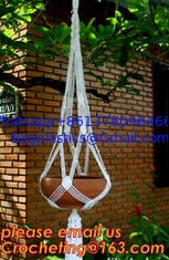 China Wholesale 4 Sets colorful Macrame Plant Hanger Indoor Outdoor Hanging Planter Basket Cotton Rope 4 Legs 40 Inch--Pink supplier