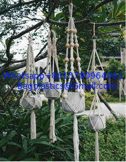 China ECO-Friendly COTTON rope White color Macrame Plant Hanger decorative plant hangers indoor plant hangers supplier supplier