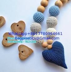 China Baby sling necklace, baby bracelet, crochet bracelet, teething bracelet, crochet long funky beaded necklace supplier