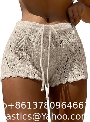 China Womens Crochet Cover Up Shorts Hollow Out High Waist Knit Bathing Suit Bikini Swimsuit Hollow Strap Halter Neck Handmade Knitted Crochet Swimsuit Crochet Bikini Bra Set Crochet Bikini supplier