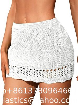 China Women'S Crochet Beach Mini Skirt Knit Scallop Hem Cut Out Bikini Swimsuit Cover Up Skirts Swimwear Cover Up Fashion Beach Hand Crochet Shawl Capelet supplier