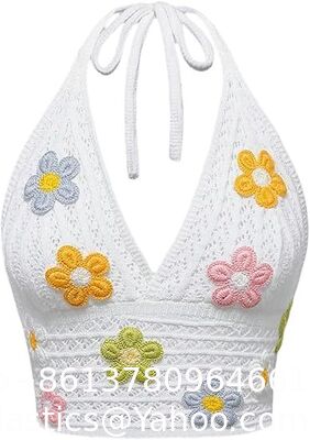 China Crochet Halter Top Goth Clothes Hippie Top Boho Crop Tie Backless Knit Cami Tank Crochet Swimsuit Beach Overskirt Swimsuit Cover Ups supplier