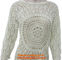 Women Fashion Crochet Shoulder Strapless Knitted Sweater Long Sleeved Embroidery Pullover Women Clothing supplier