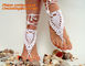 Crochet Barefoot sandals,Ivory Barefoot Sandles, Footless sandles Foot jewelry Anklet supplier