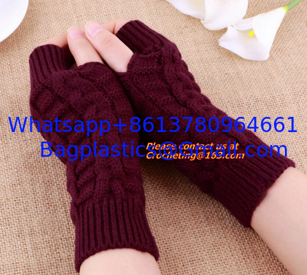 Pineapple Dot Women Knit Warm Winter Gloves Crochet Hand Warmers Computer Mittens supplier