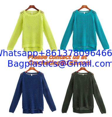 Crochet,Women Loose Crochet Knitted Blouse Wears O-Neck Hollow Pullover Wool Sweaters Top supplier