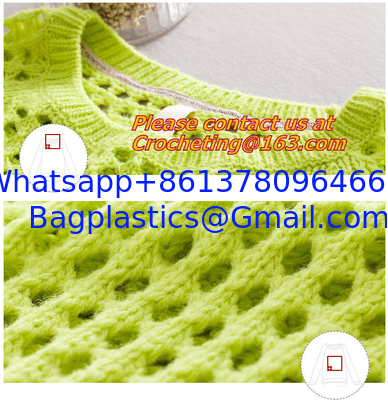 Crochet,Women Loose Crochet Knitted Blouse Wears O-Neck Hollow Pullover Wool Sweaters Top supplier