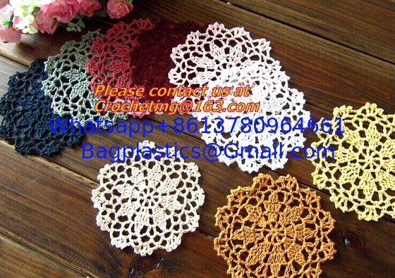 Handmade crochet Pure manual processing wool woven mat cup mat, handmade cup mat supplier