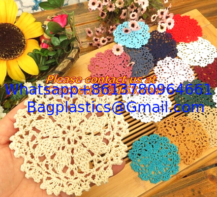 Cotton Vintage Doily Patterns Colored Crochet Doilies Placemats for Wedding Round Tablemat supplier