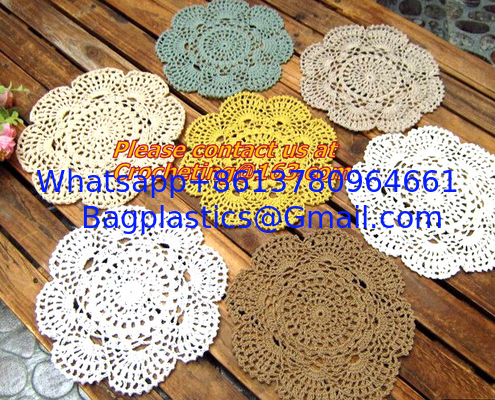 White Lace, Mini Crochet, Doilies, Bulk Flower, Motifs Decoration, table mat cover supplier