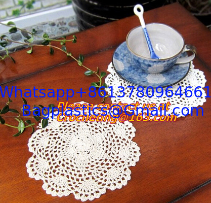 Cotton Vintage Doily Patterns Colored Crochet Doilies Placemats for Wedding Round Tablemat supplier