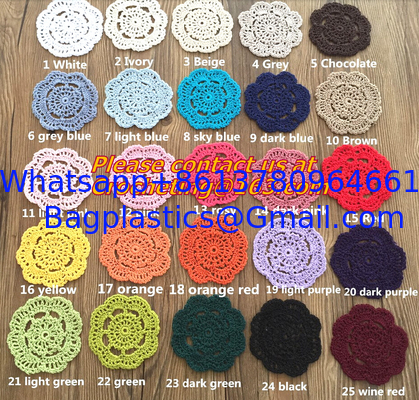 Handmade crochet Pure manual processing wool woven mat cup mat, handmade cup mat supplier