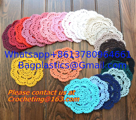 Handmade Crochet woven mat Cotton Lace Table Placemats Doilies handmade cup mat supplier