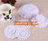 Household Handmade Flower Crochet Doilies, Round Cup Mat Pad, Coaster Placemats, doily supplier