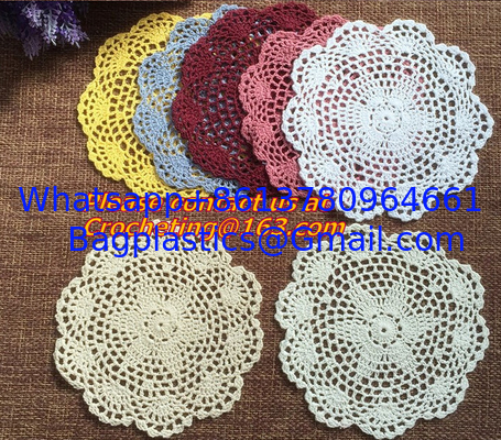 Assorted color handmade crochet Crocheted Doilies for wedding, Crochet Doily, doily, cup supplier