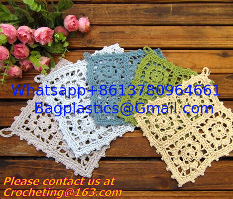 handmade hook needle coasters zakka vintage crochet cup mat mobile phone pad Crochet Dish supplier