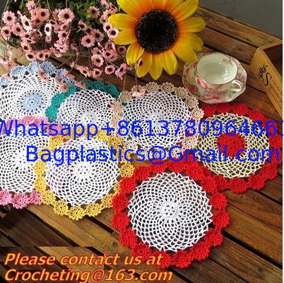 Assorted color handmade crochet Crocheted Doilies for wedding, Crochet Doily, doily, cup supplier