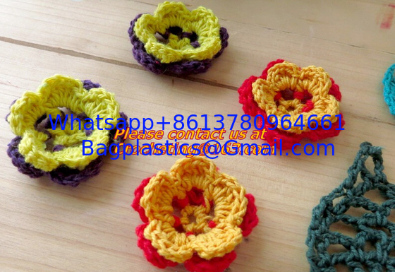 Handmade Crochet Flowers DIY Clothing accessories Cotton material Colorful decorative supplier