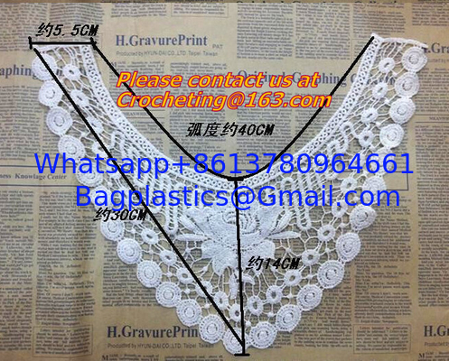 white flower Embroidery Lace patch motif applique trim headband hair bow garment clothing supplier