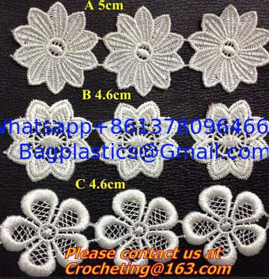 White Fabric Venice Floral Flower Motif Lace Trim Sew Applique Craft DIY supplier