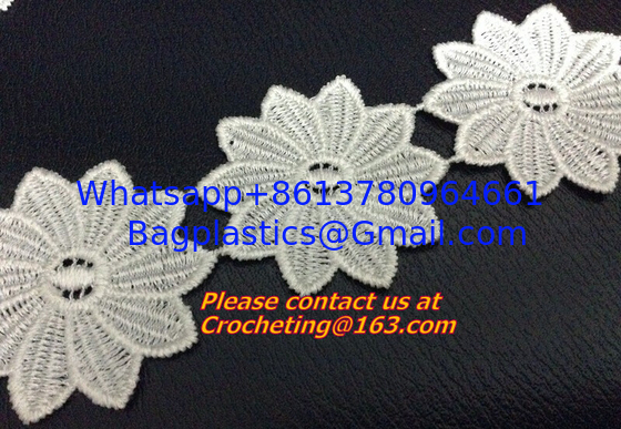 Lace Collar Applique Neckline Lace Crochet Flower Motif Patchwork Sewing Access supplier