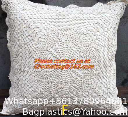 Cotton knitting Cushion cover, handmade crochet pillow cover, sofa cushion covers, pillow supplier