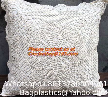 Cotton knitting Cushion cover, handmade crochet pillow cover, sofa cushion covers, pillow supplier