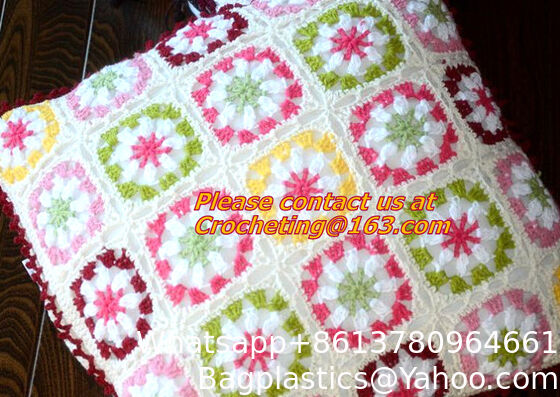 Cotton knitting Cushion cover, handmade crochet pillow cover, sofa cushion covers, pillow supplier