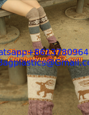 winter leg warmers loose socks wool blend button down pierced decoration boot socks fashio supplier