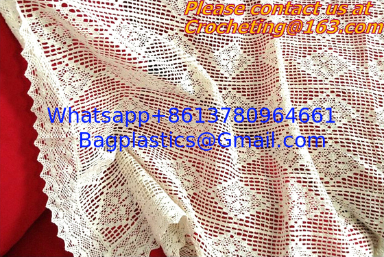 Cream-coloured Hook needle crochet bedding blanket sofa piano cover dining table cloth rus supplier