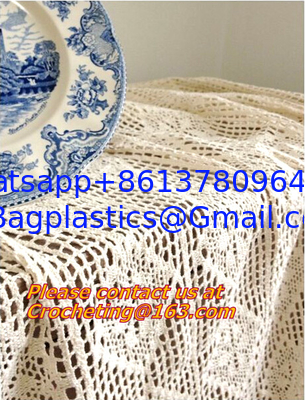 100% cotton beige 1.5gg crotch cutout handmade crochet table cloth 110 160 supplier