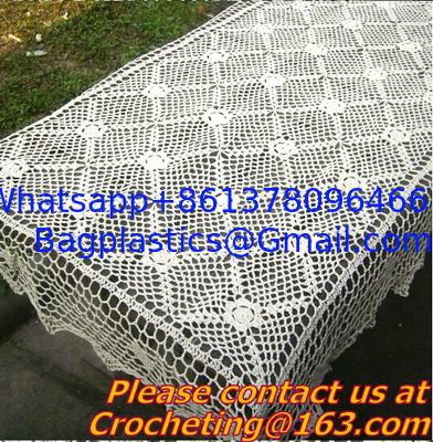 Handmade Table Cloth Crochet Table Runner Dining Party Tablecloth Lace Tablecloths For Wed supplier