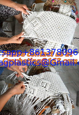 Bag cotton rope handmade tassel knitted bag handmade women's handbag national trend classi supplier