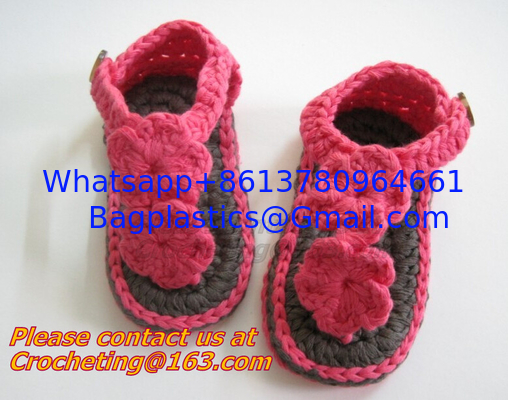 Summer Crochet Baby Boys Girls Sandal Slipper First Walker Shoes Newborn Infant Striped supplier