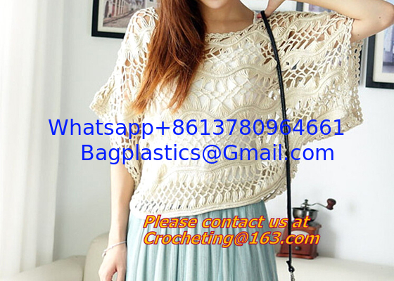 Crocheted, loose Crochet knitted blouse wears batwing hollow pullover sweaters top, hollow supplier