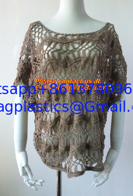 Hollow out belt sexy knitted crover up crochet beach dress robe femme sund, clothing supplier